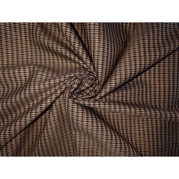 Tweed Suiting Heavy weight premium Fabric beige ,black ,brown Plaids 58" wide [12980]