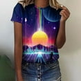 thumbnail image 1 of Puntoco moda mujer cuello redondo impresión camisa camisetas manga corta verano camiseta tops blusa Puntoco Puntoco-4583, 1 of 5