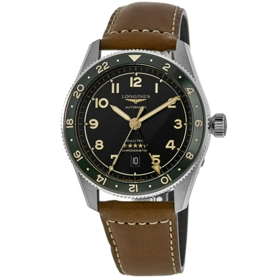 Longines Spirit Zulu Time Grey Dial Leather Strap Men's Watch L3.802.4.63.2