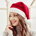 thumbnail image 1 of Gorro con pompón de Navidad para niño y adulto, gorro suave de punto, regalo para fiesta de año nuevo, decoración de Papá Noel, 1 of 4