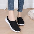 thumbnail image 5 of YYYMEIII Backless Sneakers Women's Spring and Summer New Fly Weaving Hollow Colorblocking Upper Metal Chain Slope Heel Casual Shoes 42 Black, 5 of 8