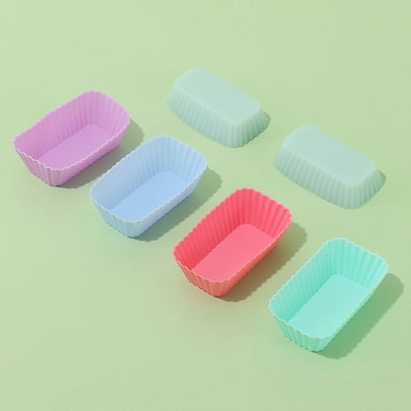 

pink 1/4Pcs Silicone Rectangular Reusable Cake Jelly Baking Molds Kitchen Tool