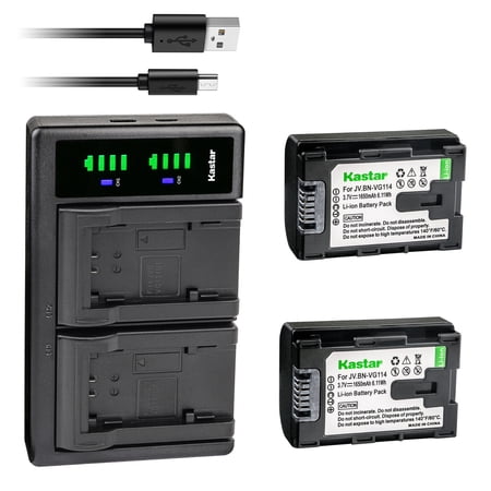 Kastar 2-Pack Battery and LTD2 USB Charger Replacement for JVC Everio GZ-MS230 GZ-MS230AU GZ-MS230AUC GZ-MS230AUS GZ-MS230BEU GZ-MS230BU GZ-MS230BUC GZ-MS230BUS GZ-MS230RU GZ-MS230RUC GZ-MS230RUS