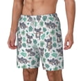 thumbnail image 2 of Balery Bears and Tropical Leaves Mens Swim Trunks Swim Shorts for Men Quick Dry Inseam Beach Shorts with Compression Liner Pocket-3X-Large, 2 of 9