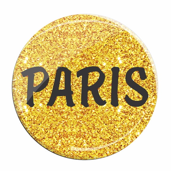 Gold Glitter Paris Lapel Pin