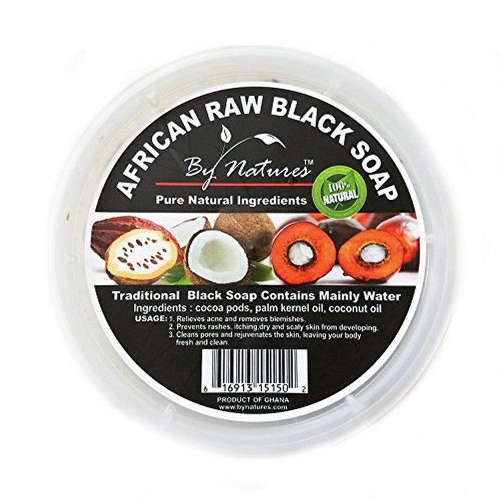 By Natures African Raw Black Soap Tub Original 6Oz 100 Pure Natural