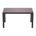 thumbnail image 2 of Luxury Commercial Living 55" Coffee Brown Wickerlook Rectangular Patio Dining Table, 2 of 7