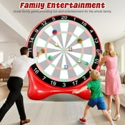 Datingday Inflatable Soccer Dart Board,6ft Giant Kick Darts Game Set with Pump, Balls & Accessories,Indoor Outdoor Lawn Yard Party Games for Kids Adults Family & Carnival,Red
