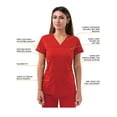 thumbnail image 3 of Adar Pro Movement Booster Scrub Set For Women - Sweetheart V-Neck Scrub Top & Yoga Jogger Scrub Pants - P9400 - Apple - XL, 3 of 7