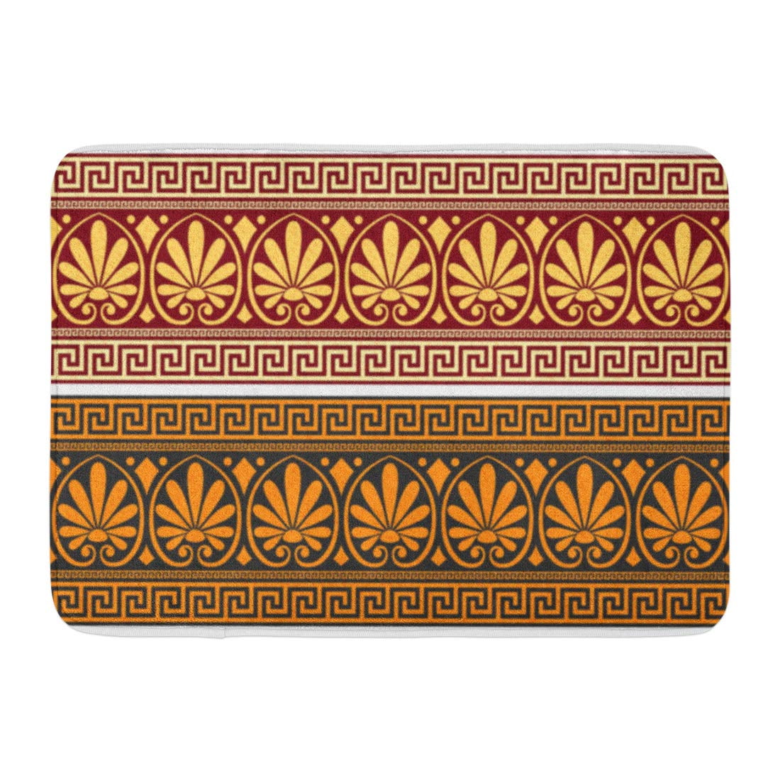 Pok Key Border Frieze With Vintage Golden And Blue Greek Meander Fl Pattern Gold Maze Rug Doormat Bath Mat 23 6x15 7 Inch Com