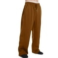 thumbnail image 4 of Domuza Baggy Sweatpants for Men Wide-Leg Casual Stretch Waist Drawstring Sweat Pants Fall Winter Relaxed Fit Solid Sport Trousers with Pockets Light Brown S, 4 of 7