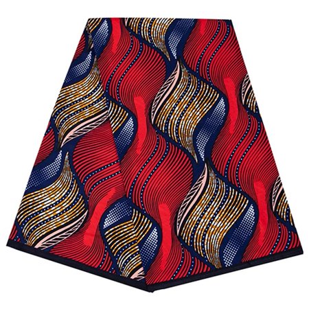 VeritableWax New African Cotton Kente Fabric 6 Yards Ankara Wax Printed Cotton Fabric in Multiple Colors for Sewing, Crafts DIY, Women Dresses