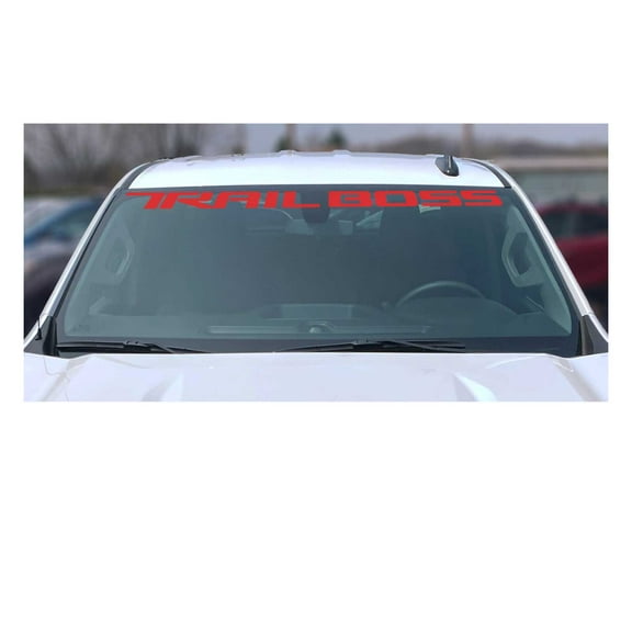 Chevy Silverado Red TRAIL BOSS Windshield Banner Decal 2019-2026 GM Licensed