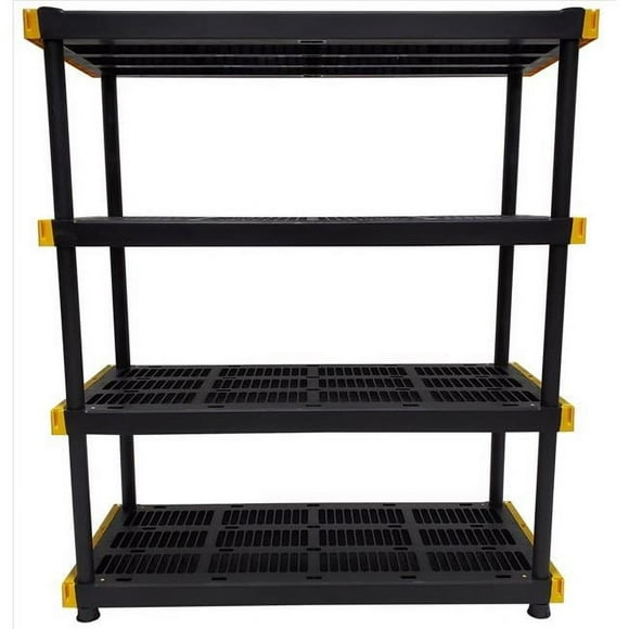 Tough Shelf 5040638 55 x 48 x 20 in. Resin Shelving Unit, Black & Yellow