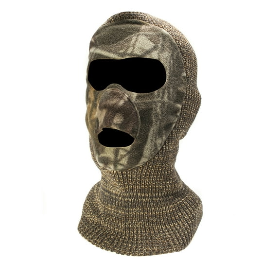 Muk Luks Youth Knit and Fleece Patented Mask for Hunting and Cold Weather, Adventure Grey