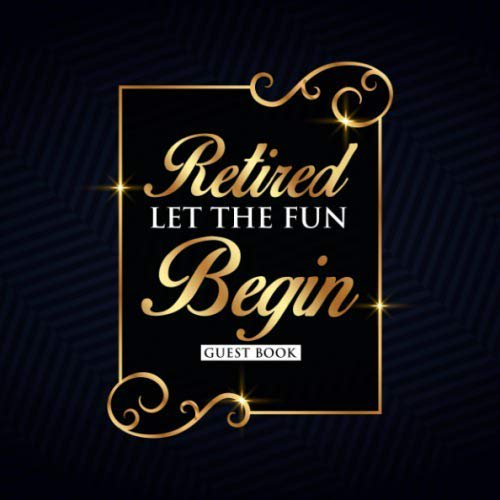 Retirement Guest Book Retirement Party Guess Book Black and Gold