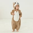 thumbnail image 5 of Penkiiy Toddler Baby Boy Girl Cartoon Animal Fuzzy Warm Hoodie Romper Fall Winter Clothes 6 Months Khaki, 5 of 8