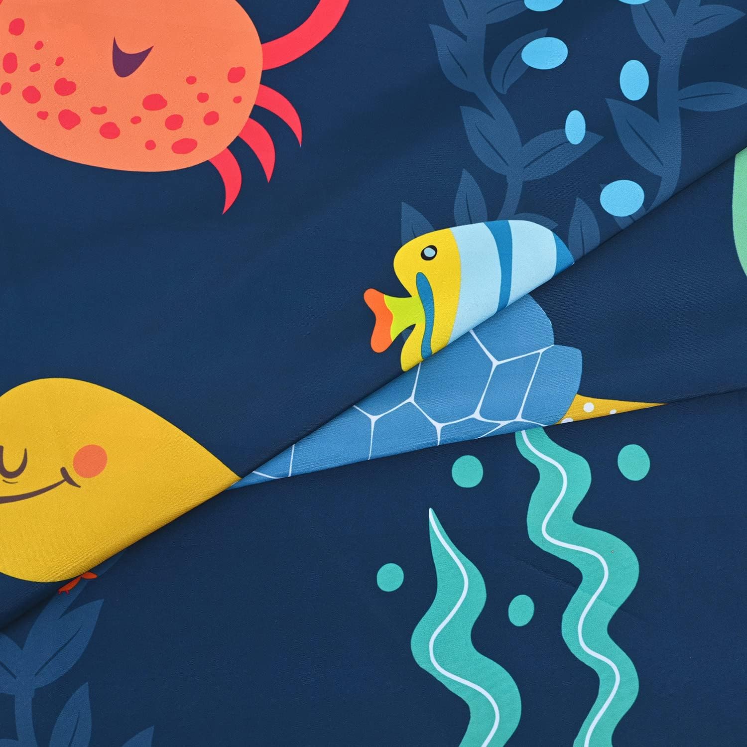 Kids Shower Curtain for Bathroom,Cartoon Sea Ocean Animal Shower Curtain with Dolphin, Ocean Fish Shower Curtains Set with 12 Hooks, Waterproof Cool Shower Curtain, 72''''W x72 ''''H