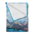 thumbnail image 2 of Ecuador Soft Flannel Fleece Blanket, Galapagos Bartolome Island Pacific Ocean Latin America Scenery Volcanic Mountains, Cozy Plush for Indoor and Outdoor Use, 70" x 90", Multicolor, by Ambesonne, 2 of 5