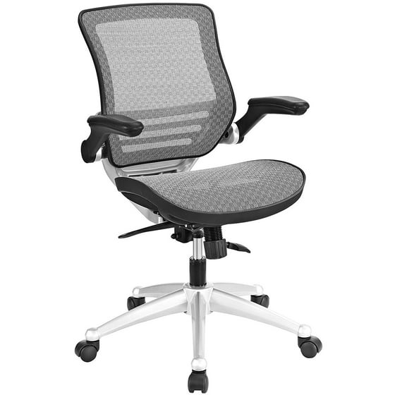 Modway Edge All Mesh Office Chair With Flip Up Arms In Gray Modway Edge All Mesh Office Chair With Flip Up Arms In Gray Ergonomic Desk