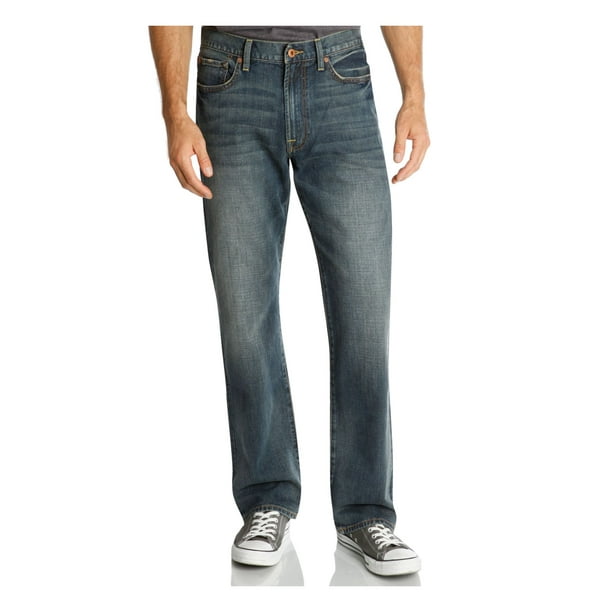 LUCKY BRAND Mens Blue Flat Front, Straight Leg Relaxed Fit Stretch ...