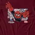 thumbnail image 3 of Marvel Comics Retro Spider-Man Action Pose Vintage Men's T Shirt (Maroon, S-XXXL), 3 of 4