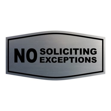 All Quality Fancy No Soliciting No Exceptions Sign (Ivory/Dark Brown ...