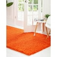 thumbnail image 4 of Unique Loom 3136662 3 ft. 3 in. x 5 ft. 3 in. Solid Shag Rectangular Rug, Tiger Orange, 4 of 5