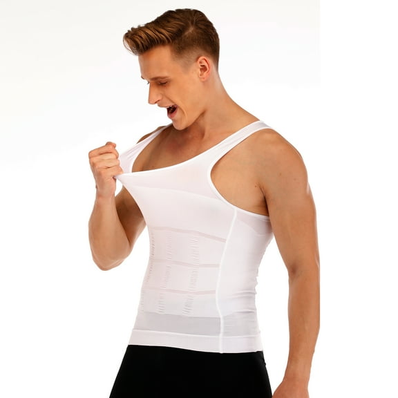 Mens Slimming Body Shaper Vests Waist Cincher Shirt Abs Abdomen Shirt Tummy Control Vest