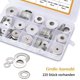 thumbnail image 3 of Surtido de arandelas planas de acero inoxidable 304 de 225 piezas, arandelas planas m3 M4 M5 M6 M8 M10 M12 para sellar tornillos, anillos de sellado, vienen con caja (gris), 3 of 5