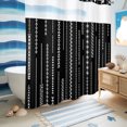 thumbnail image 6 of No Hook Shower Curtain, Contemporary Geometric Shower Curtains for Bathroom with See Through Top Window, Modern Abstract Simpel Lines Black Waterproof & Washable Bath Curtain Long 72"x78", 6 of 9
