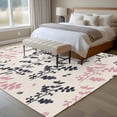 thumbnail image 4 of 5'x8' Area Rugs, Grey Pink Botanical Indoor Outdoor Area Rug for Living Room Bedroom, Rustic Country Spring Floral Summer Leaf Washable Bathroom Rugs Kitchen Floor Carpet Mats Home Decor Aesthetic, 4 of 8