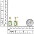 thumbnail image 3 of Gem Stone King 18K Yellow Gold Plated Silver Green Prasiolite Dangle Earrings for Women (13.80 Cttw, Gemstone Birthstone, Octagon 14X10MM), 3 of 4