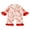 Red, variant on BemeyourBBs Newborn Baby Girl Silk Satin Pajamas Christmas Valentines Outfit Bow Print Romper Pjs Long Sleeve Feather Trim Button Down One-Piece Sleepwear Jumpsuit