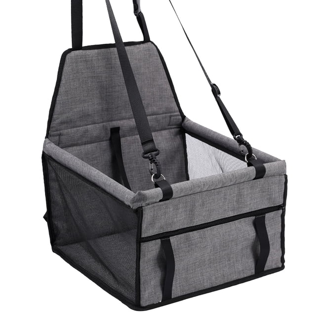 Asiento de coche para perros, transpirable, ajustable, fácil instalación, cesta de asiento elevador para coche para perros y coches, color negro