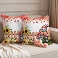 thumbnail image 2 of Pink Gnomes Fall Outdoor Waterproof Pillow Covers, Thanksgiving Pumpkin Sunflower Eucalyptus Decorative Square Throw Pillowcase Sofa Cushion Sham for Patio/Couch/Chair, 24"x24" 2 Pack, 2 of 8