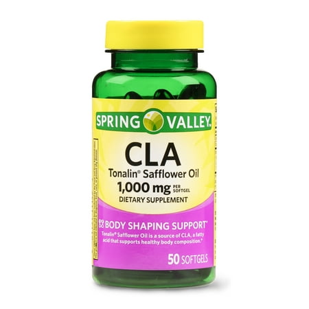 Spring Valley CLA Tonalin Safflower Oil Softgels for Body Shaping, 1000 mg, 50 (Best Rated Cla Supplement)