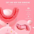 thumbnail image 4 of Cepillo de dientes en forma de U Rojo Verde silicona limpieza Integral suave 360 Talla S Rosa, 4 of 5