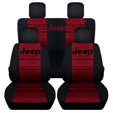 Designcovers Compatible with 1987-1995 Jeep Wrangler YJ 2door Seat Covers:Black and Lime Green - Full Set