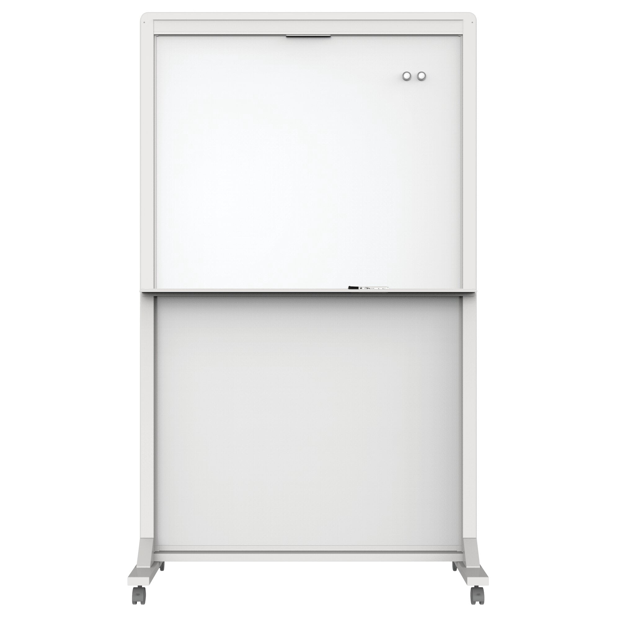 Quartet Motion Dual-Track Mobile Magnetic Dry-Erase Easel, White