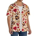 thumbnail image 2 of Rateoe Skull Retro record lips Pattern Men's Short Sleeve Classic Shirt, Casual Short-Sleeved Shirt, Lightweight Summer Shirt, Cuban Collar Shirt,Button-Front Shirt-4X-Large, 2 of 5