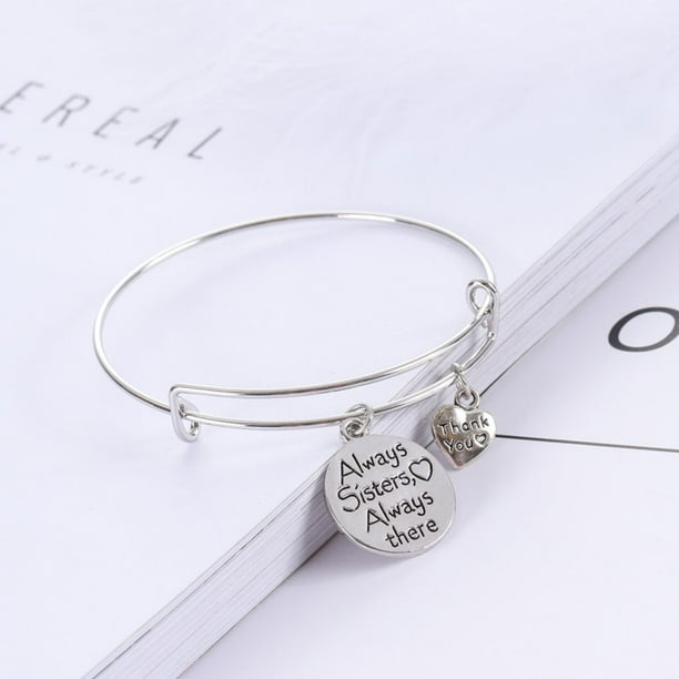 Maoww Cute Friendship Sister Adjustable sister gift bracelet Women Letter  Bracelet Girl Round Shape Pendant Bangles Lady Gift Jewelry - Walmart.ca