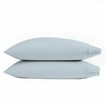 thumbnail image 3 of 100% Cotton Standard Pillowcases, 400 Thread Count Sateen Green Wrinkle-Resistant 2- Piece Set Light Blue by Purity Home, 3 of 8