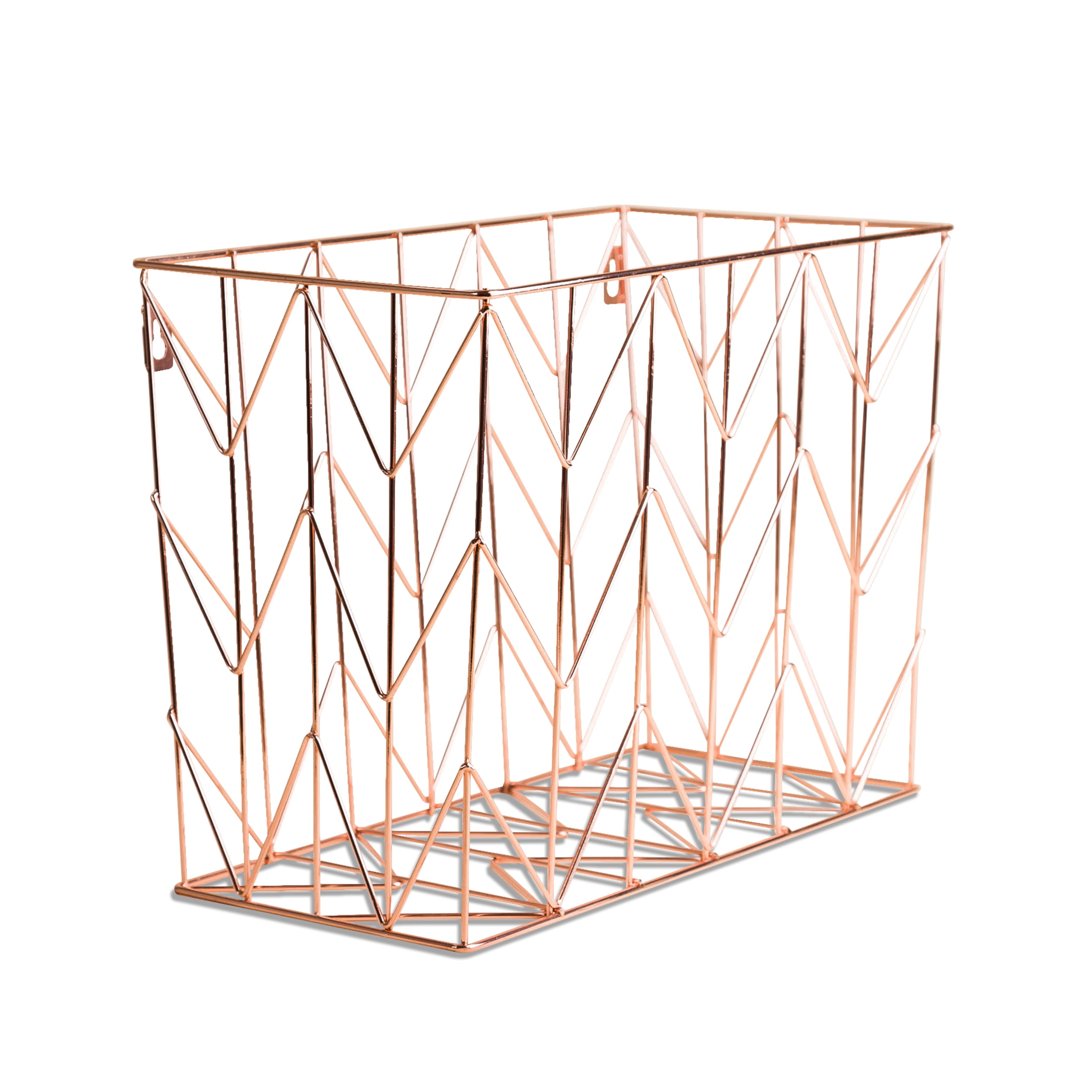 U Brands Wire Hanging File Folder Desk Organizer, Copper, 4613U