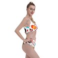 thumbnail image 4 of Daiia Autumn Pumpkins Fall Leaves printed 2 piece Swimsuit Bikinis for Women High Waisted Racerback Bathing Suits Summer Tummy Control Scoop Neck Swimwear-X-Large, 4 of 8