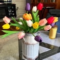thumbnail image 3 of 20/24pcs Multicolor Artificial Tulips Flowers Fake Faux PU Tulip Bouquet Real Touch Flower Arrangement for Home Room Office Party Wedding Decoration Excellent Gift Idea for Mothers Day, 3 of 7