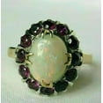 thumbnail image 2 of 3Ct Oval Cut Simulated Fire Opal Halo Women Wedding Ring 14K Yellow Gold Plated, 2 of 4