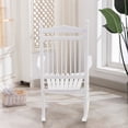 thumbnail image 4 of BplusZ Wooden Rocking Chair Porch Rocker Outdoor, White, 4 of 6
