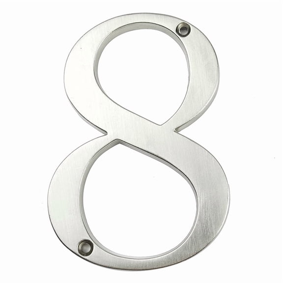 HASWARE 4 inch (10 cm) Metal House Number Apartment Door Numbers Mailbox Address Sign with 2 Screws, Zinc Alloy (#8, Silver)