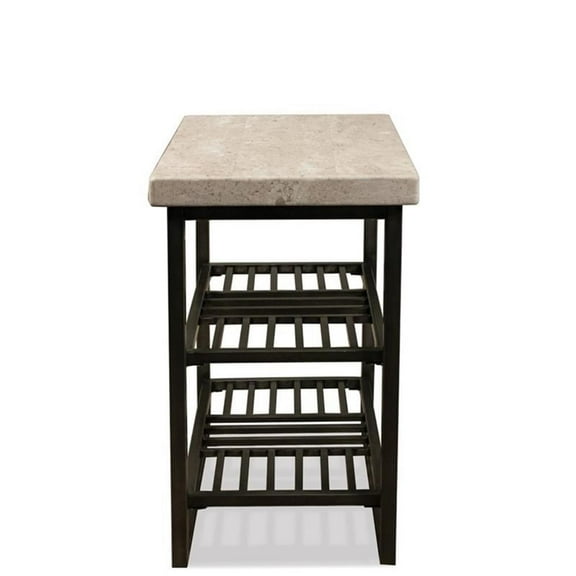 Bowery Hill End Table Coffee Accent Table Rectangle in Stone - Stone